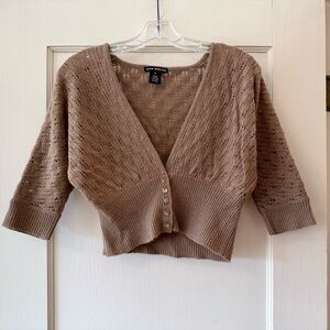 Club Monaco | Brown Open Knit Cardigan